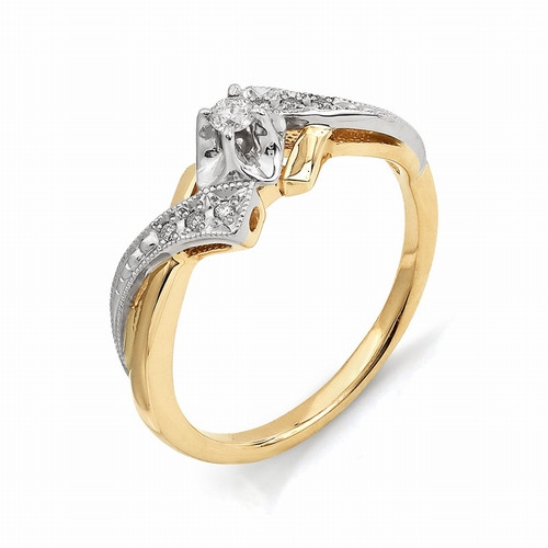 Купить кольцо из комбинированного золота с бриллиантами арт. 000214 по цене 39930 руб. в LoveDiamonds