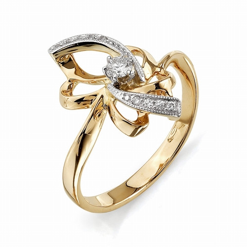 Купить кольцо из комбинированного золота с бриллиантами арт. 000250 по цене 44490 руб. в LoveDiamonds