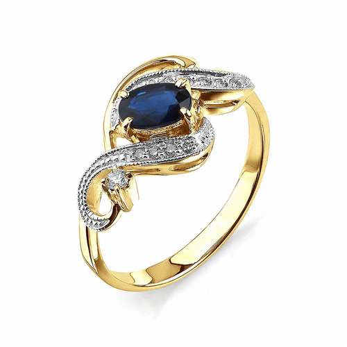 Купить кольцо из комбинированного золота с сапфирами арт. 000276 по цене 33020 руб. в LoveDiamonds