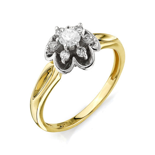 Купить кольцо из комбинированного золота с бриллиантами арт. 000303 по цене 44332 руб. в LoveDiamonds