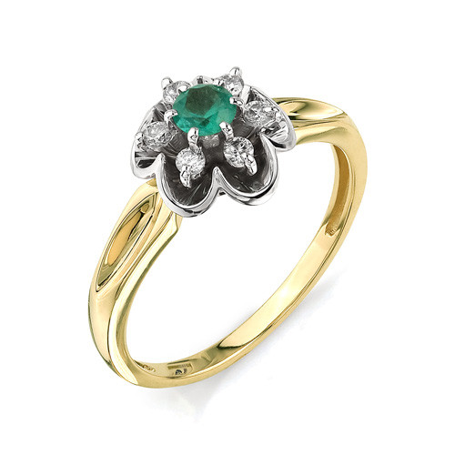 Купить кольцо из комбинированного золота с изумрудами арт. 000304 по цене 37911 руб. в LoveDiamonds