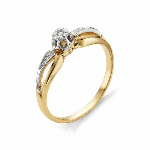 Купить кольцо из комбинированного золота с бриллиантами арт. 000393 по цене 27740 руб. в LoveDiamonds