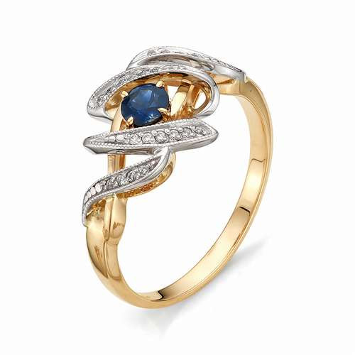 Купить кольцо из комбинированного золота с сапфирами арт. 000540 по цене 30648 руб. в LoveDiamonds