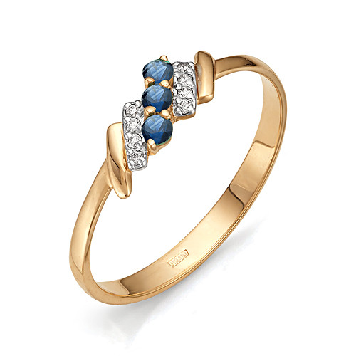 Купить кольцо из красного золота с сапфирами арт. 000604 по цене 11115 руб. в LoveDiamonds