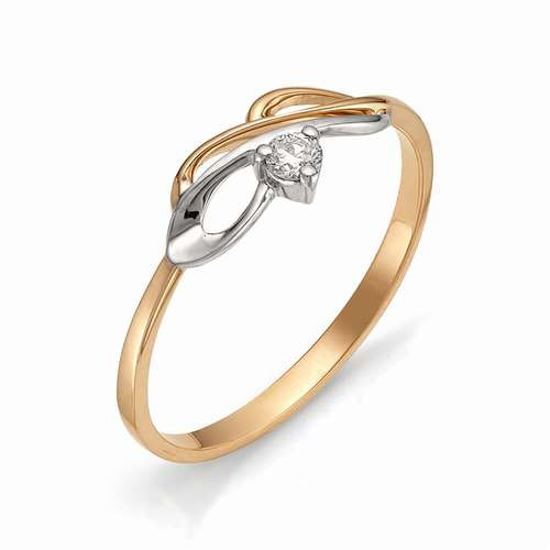 Купить кольцо из комбинированного золота с бриллиантами арт. 000655 по цене 18220 руб. в LoveDiamonds
