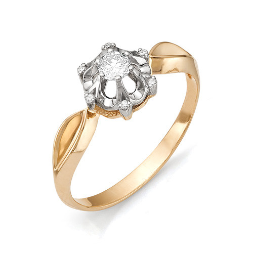 Купить кольцо из красного золота с бриллиантами арт. 000740 по цене 54200 руб. в LoveDiamonds