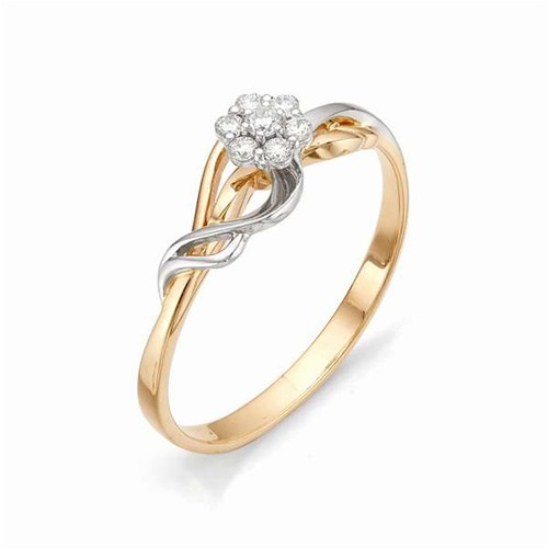 Купить кольцо из комбинированного золота с бриллиантами арт. 000784 по цене 26070 руб. в LoveDiamonds