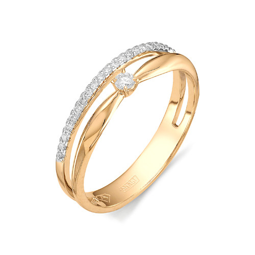 Купить кольцо из красного золота с бриллиантами арт. 001280 по цене 19419 руб. в LoveDiamonds