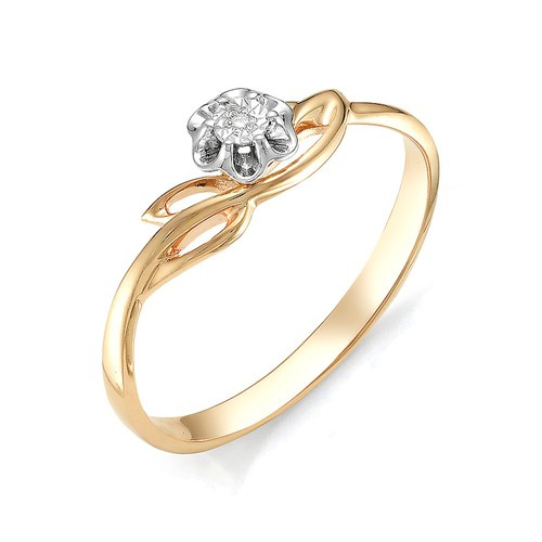 Купить кольцо из комбинированного золота с бриллиантами арт. 001351 по цене 11900 руб. в LoveDiamonds