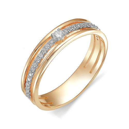 Купить кольцо из красного золота с бриллиантами арт. 003005 по цене 33750 руб. в LoveDiamonds