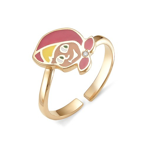 Купить кольцо из красного золота с эмалью арт. 002980 по цене 8590 руб. в LoveDiamonds