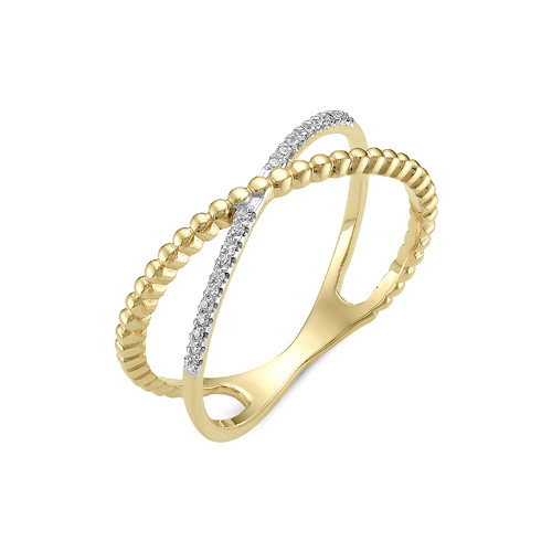Купить кольцо из желтого золота с бриллиантами арт. 002873 по цене 15680 руб. в LoveDiamonds