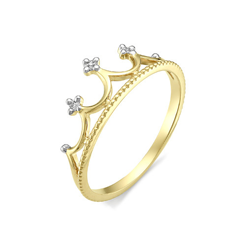 Купить кольцо из желтого золота с бриллиантами арт. 002835 по цене 9470 руб. в LoveDiamonds
