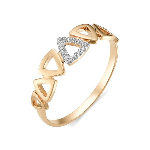 Купить кольцо из красного золота с бриллиантами арт. 002763 по цене 13130 руб. в LoveDiamonds