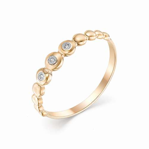 Купить кольцо из красного золота с бриллиантами арт. 002738 по цене 8390 руб. в LoveDiamonds