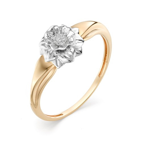 Купить кольцо из комбинированного золота с бриллиантами арт. 002725 по цене 20310 руб. в LoveDiamonds