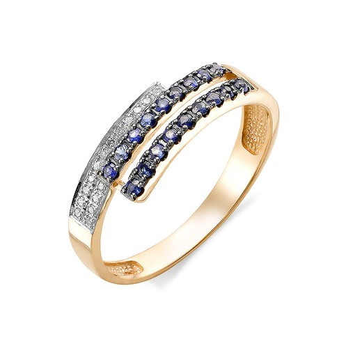 Купить кольцо из красного золота с сапфирами арт. 002710 по цене 19061 руб. в LoveDiamonds