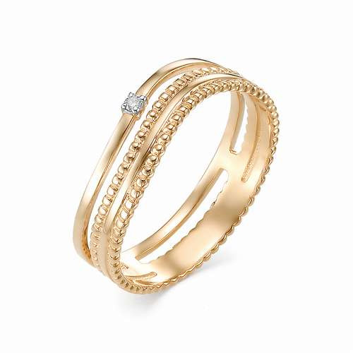 Купить кольцо из красного золота с бриллиантами арт. 002613 по цене 16480 руб. в LoveDiamonds