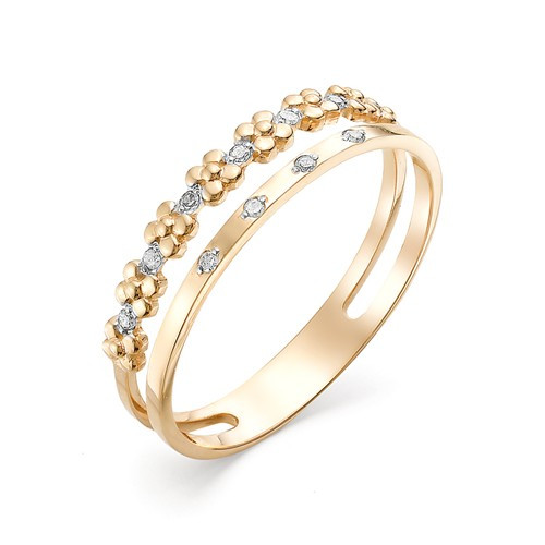 Купить кольцо из красного золота с бриллиантами арт. 002611 по цене 14020 руб. в LoveDiamonds