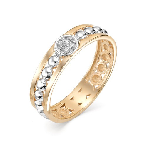 Купить кольцо из комбинированного золота с бриллиантами арт. 002560 по цене 24600 руб. в LoveDiamonds
