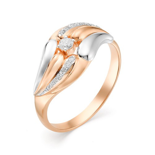 Купить кольцо из комбинированного золота с бриллиантами арт. 002559 по цене 33520 руб. в LoveDiamonds
