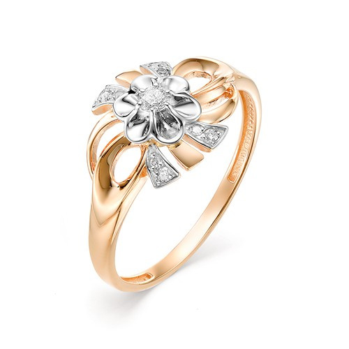 Купить кольцо из комбинированного золота с бриллиантами арт. 002555 по цене 28120 руб. в LoveDiamonds