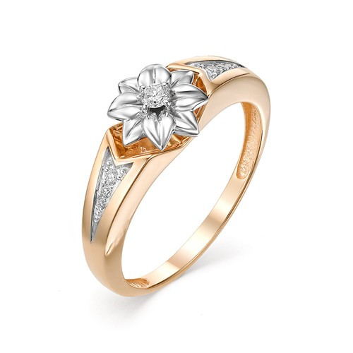 Купить кольцо из комбинированного золота с бриллиантами арт. 002536 по цене 32650 руб. в LoveDiamonds