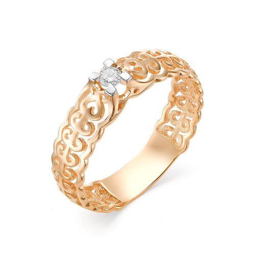 Купить кольцо из красного золота с бриллиантами арт. 002521 по цене 11969 руб. в LoveDiamonds