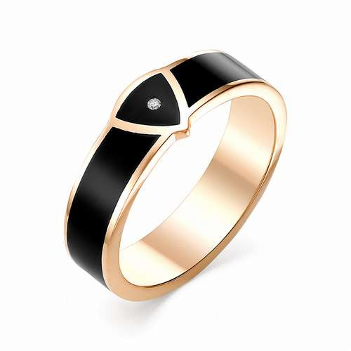 Купить кольцо из красного золота с эмалью арт. 002506 по цене 28010 руб. в LoveDiamonds