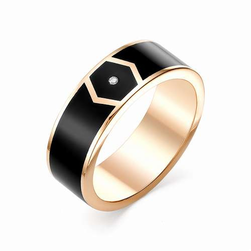 Купить кольцо из красного золота с эмалью арт. 002502 по цене 30550 руб. в LoveDiamonds