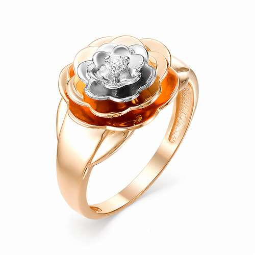 Купить кольцо из комбинированного золота с бриллиантами арт. 002501 по цене 32270 руб. в LoveDiamonds