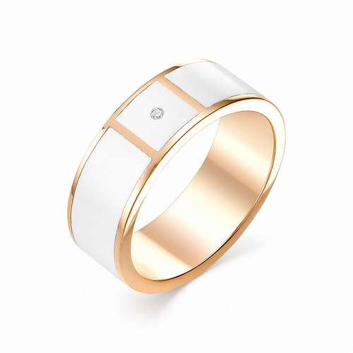 Купить кольцо из красного золота с эмалью арт. 002475 по цене 27420 руб. в LoveDiamonds