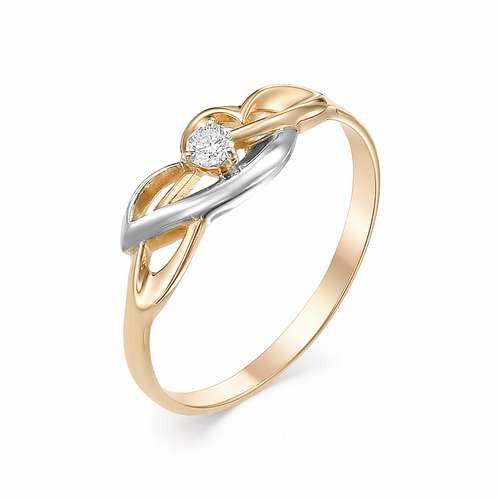 Купить кольцо из комбинированного золота с бриллиантами арт. 002411 по цене 17150 руб. в LoveDiamonds