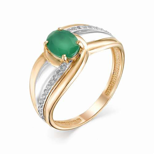 Купить кольцо из комбинированного золота с агатами арт. 002391 по цене 30250 руб. в LoveDiamonds