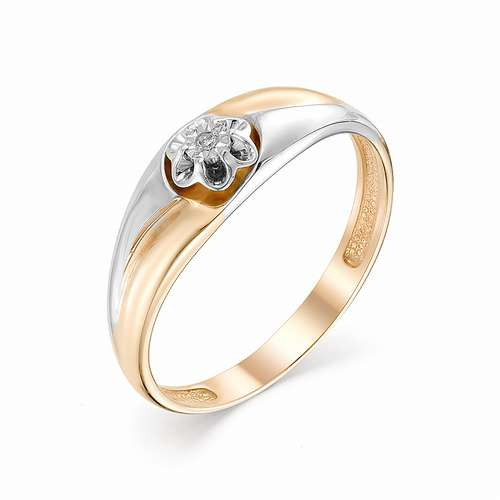 Купить кольцо из комбинированного золота с бриллиантами арт. 002388 по цене 16790 руб. в LoveDiamonds