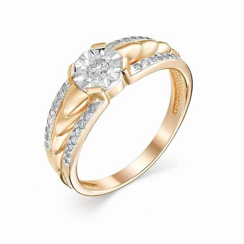 Купить кольцо из красного золота с бриллиантами арт. 002387 по цене 39080 руб. в LoveDiamonds