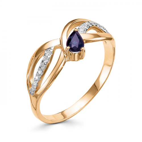 Купить кольцо из красного золота с сапфирами арт. 006199 по цене 21588 руб. в LoveDiamonds