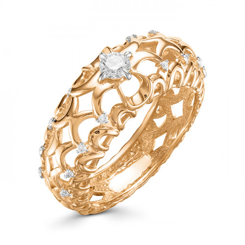 Купить кольцо из красного золота с бриллиантами арт. 006203 по цене 65720 руб. в LoveDiamonds