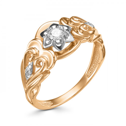 Купить кольцо из комбинированного золота с бриллиантами арт. 006207 по цене 46380 руб. в LoveDiamonds