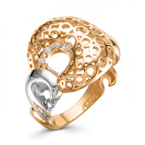 Купить кольцо из комбинированного золота с бриллиантами арт. 006214 по цене 39680 руб. в LoveDiamonds