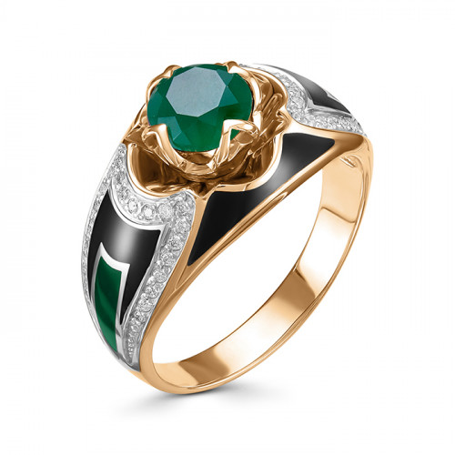 Купить кольцо из красного золота с эмалью арт. 006250 по цене 56390 руб. в LoveDiamonds