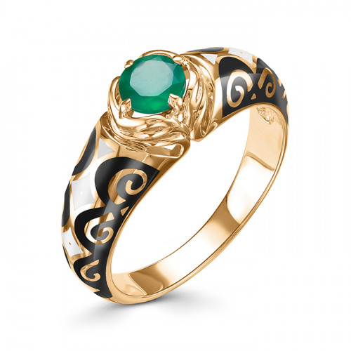 Купить кольцо из красного золота с эмалью арт. 006253 по цене 30180 руб. в LoveDiamonds