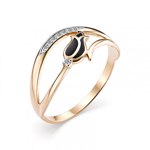 Купить кольцо из красного золота с бриллиантами арт. 006887 по цене 8982 руб. в LoveDiamonds