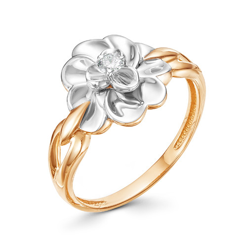 Купить кольцо из красного золота с бриллиантами арт. 007634 по цене 21132 руб. в LoveDiamonds