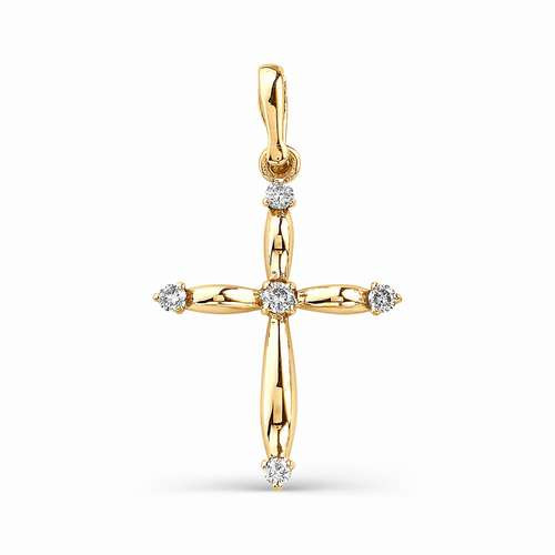 Купить крест из красного золота с бриллиантами арт. 002087 по цене 12504 руб. в LoveDiamonds