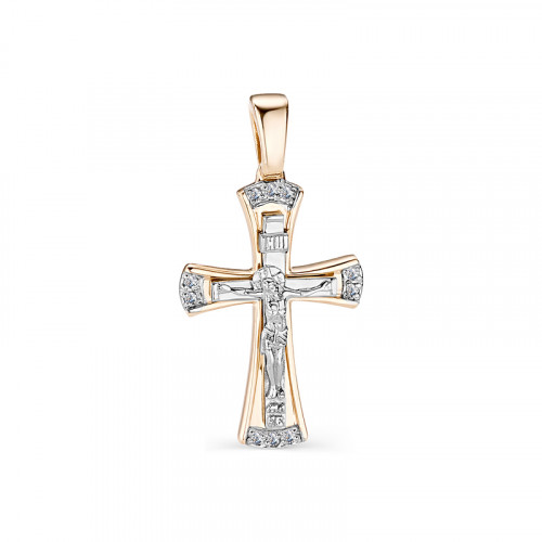 Купить крест из красного золота с бриллиантами арт. 006861 по цене 12959 руб. в LoveDiamonds