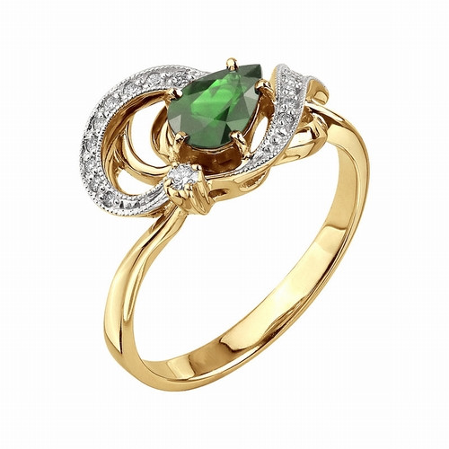 Купить кольцо из комбинированного золота с изумрудами арт. 000268 по цене 0 руб. в LoveDiamonds