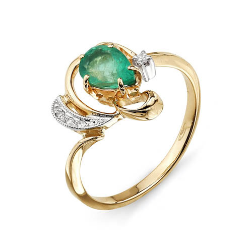 Купить кольцо из комбинированного золота с изумрудами арт. 000308 по цене 0 руб. в LoveDiamonds