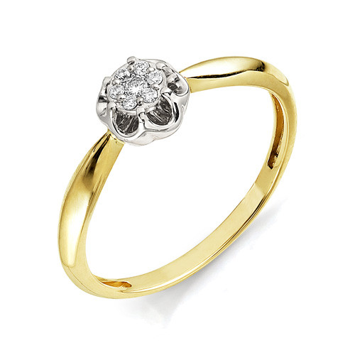 Купить кольцо из комбинированного золота с бриллиантами арт. 000315 по цене 16400 руб. в LoveDiamonds