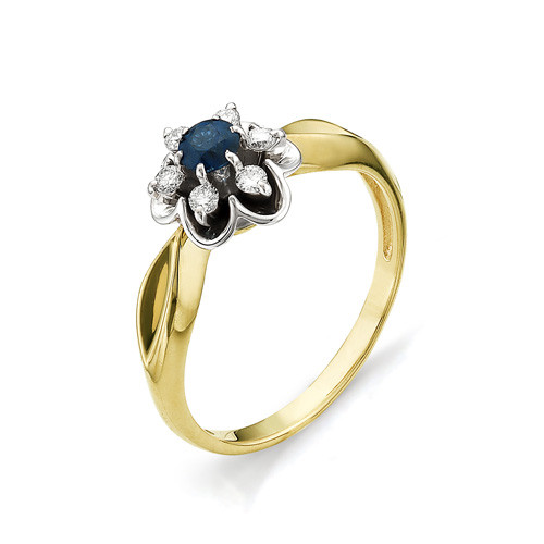 Купить кольцо из комбинированного золота с сапфирами арт. 000386 по цене 33995 руб. в LoveDiamonds